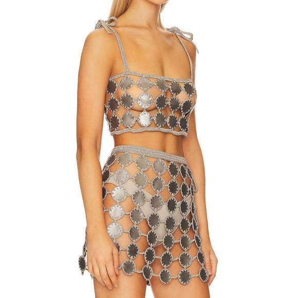 NEW MY BEACHY SIDE crochet cropped top in bronze - Picture 2 of 3